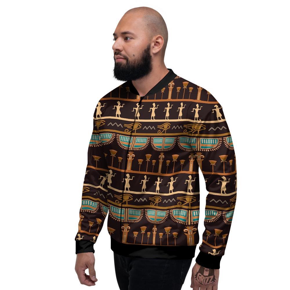 Egypt Tribal Print Pattern Men's Bomber Jacket-grizzshop