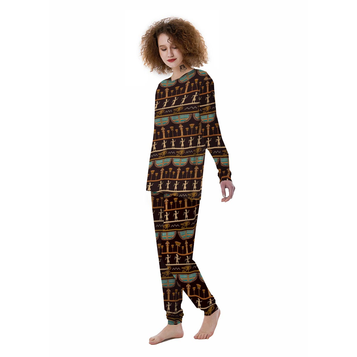 Egypt Tribal Print Pattern Women's Pajamas-grizzshop