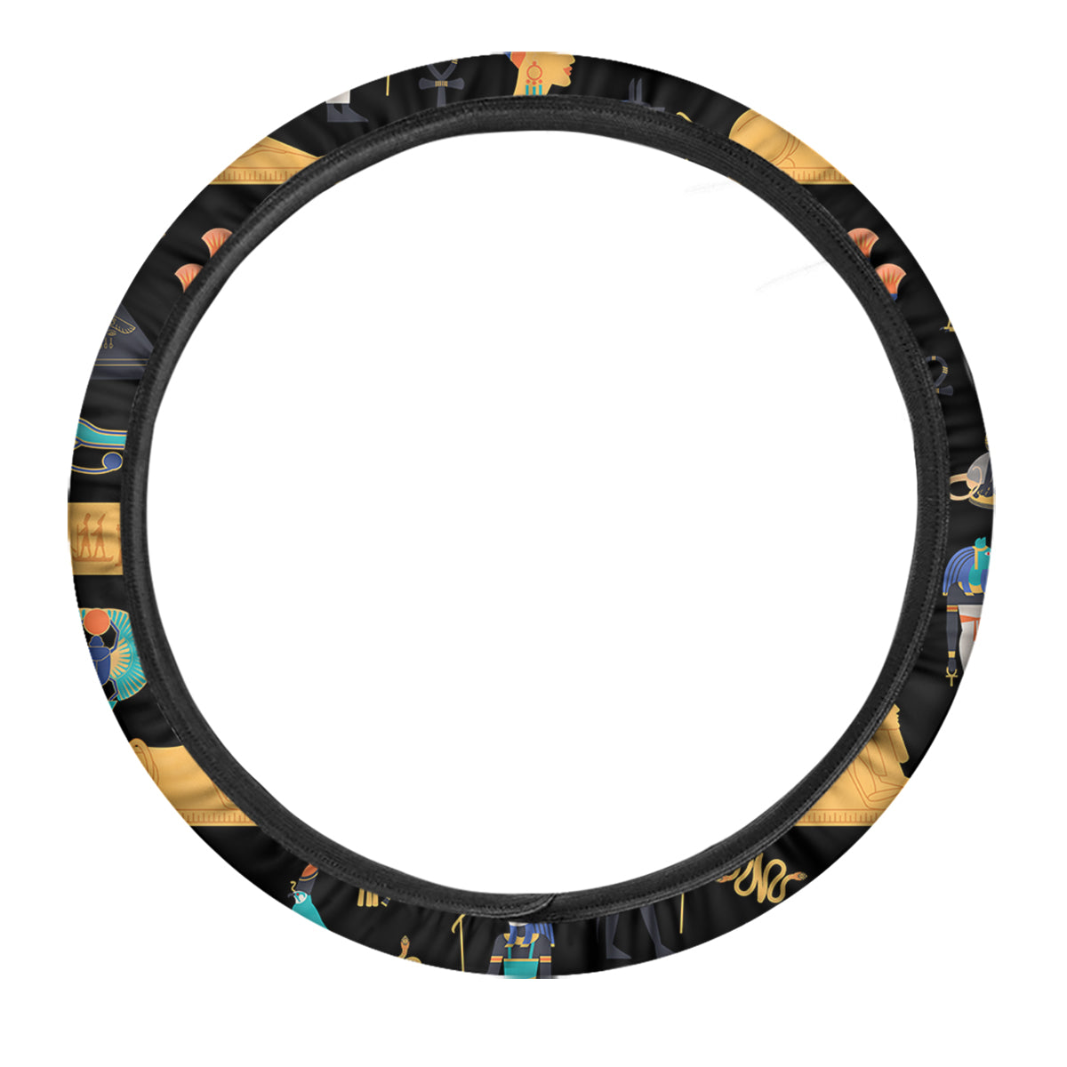 Egyptian Ancient Print Pattern Car Steering Wheel Cover-grizzshop