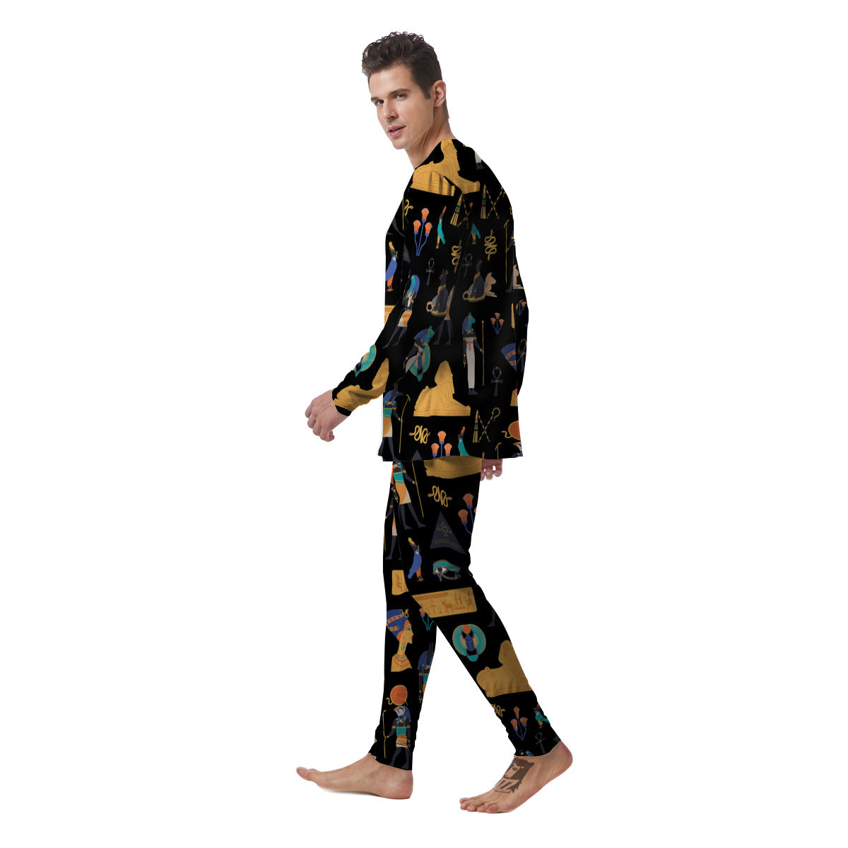 Egyptian Ancient Print Pattern Men's Pajamas-grizzshop