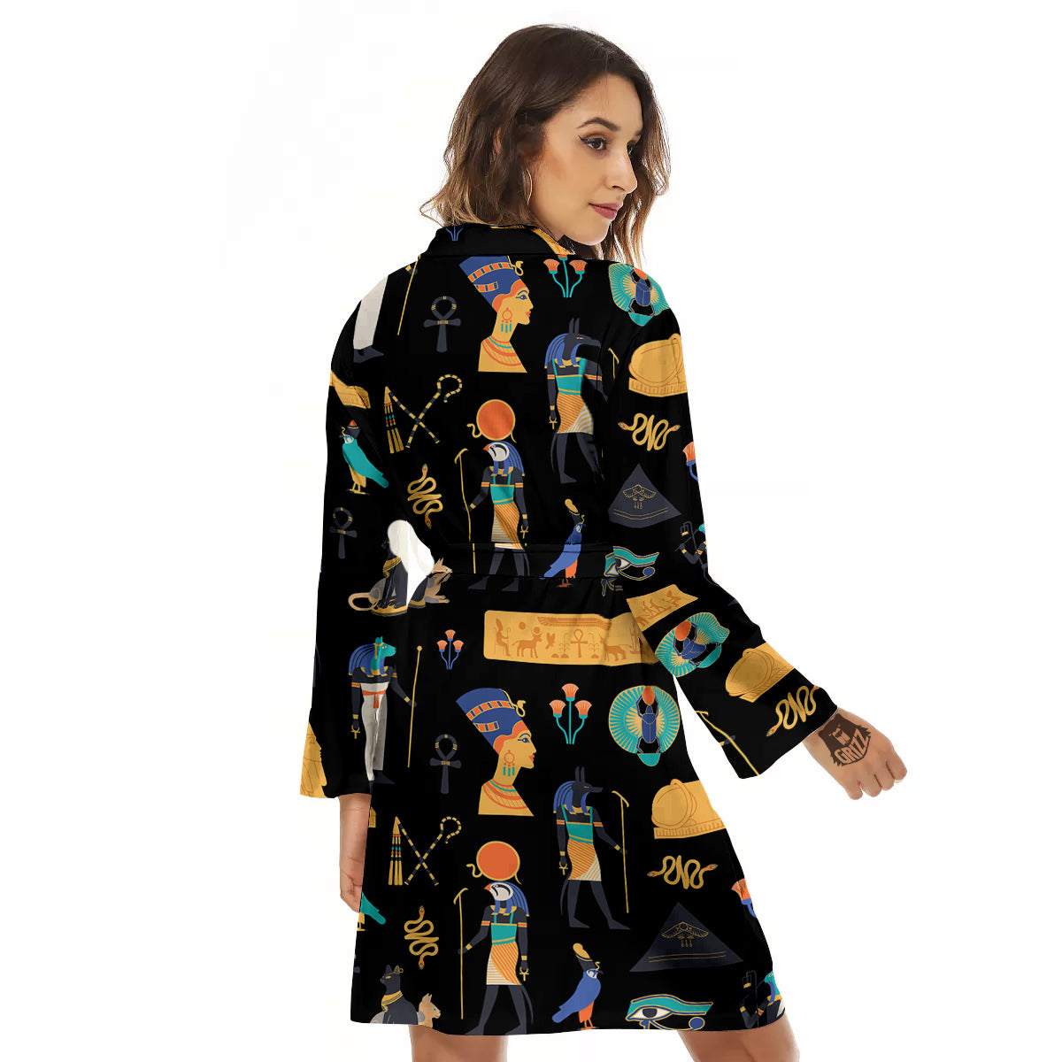 Egyptian Ancient Print Pattern Women's Robe-grizzshop