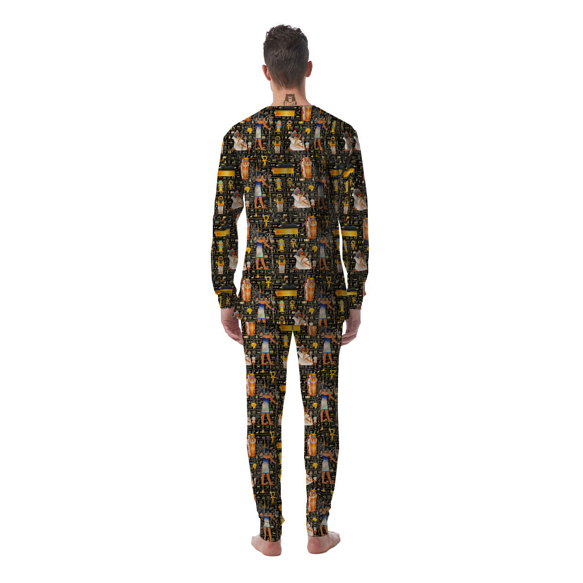 Egyptian Jackal Anubis God Print Pattern Men's Pajamas-grizzshop