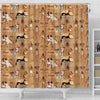 Egyptian Pattern Print Bathroom Shower Curtain-grizzshop