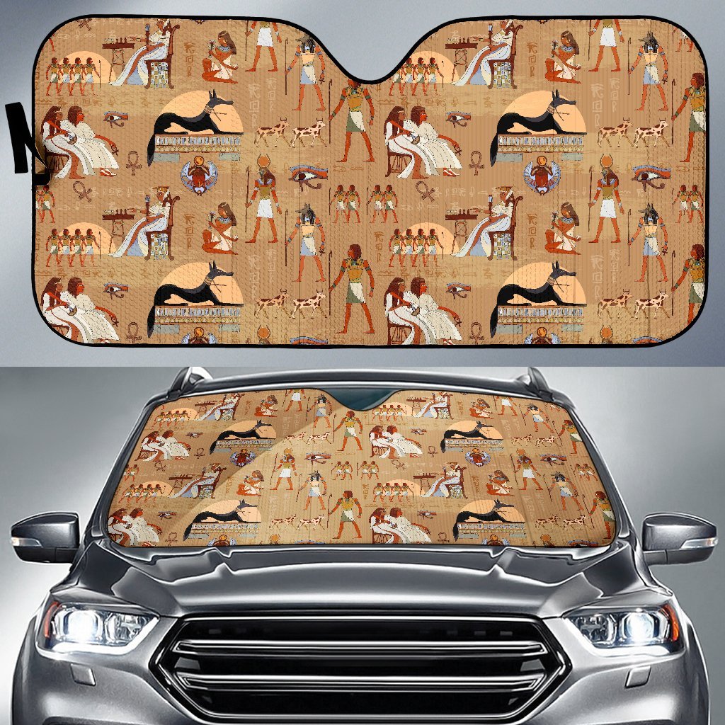 Egyptian Pattern Print Car Sun Shade-grizzshop