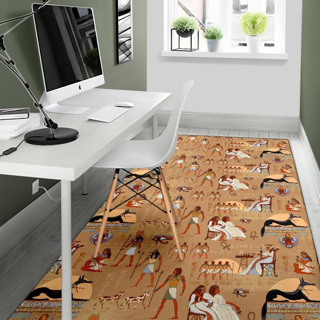 Egyptian Pattern Print Floor Mat-grizzshop