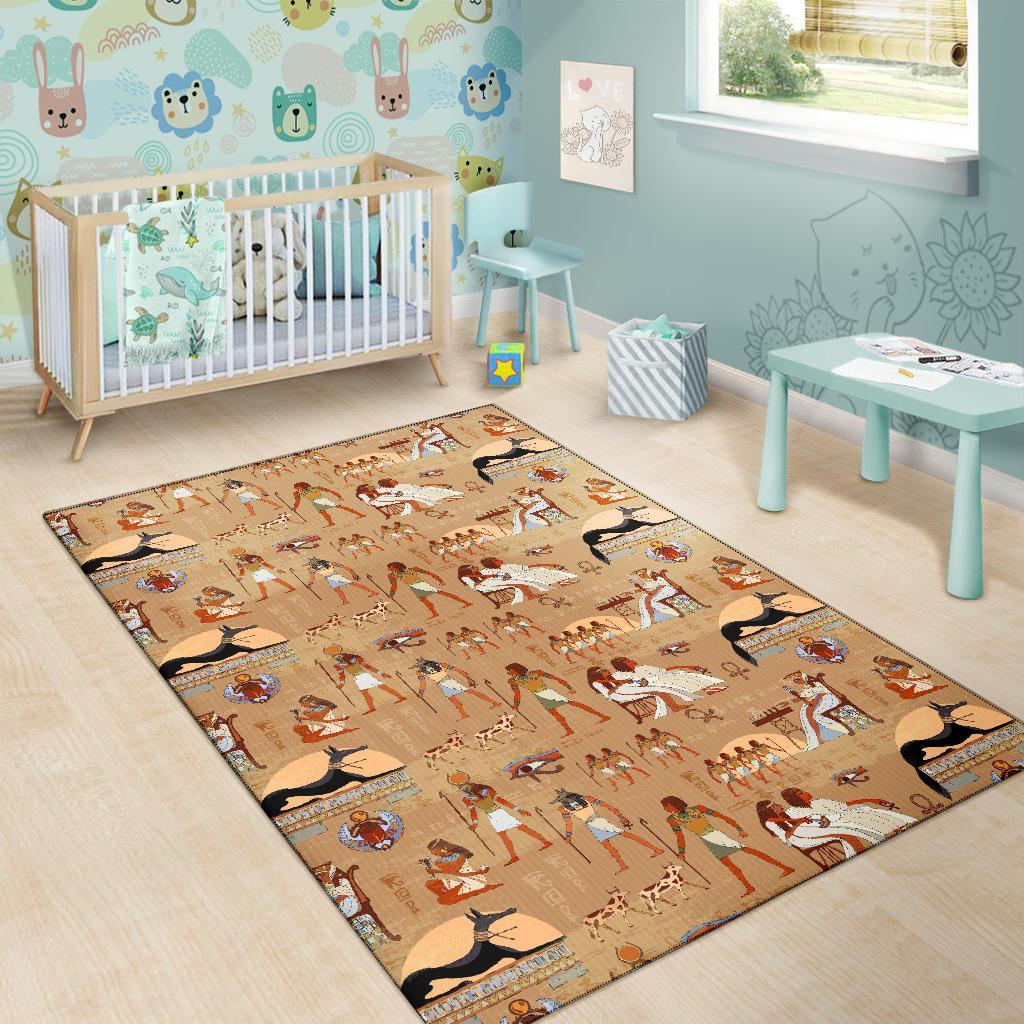 Egyptian Pattern Print Floor Mat-grizzshop