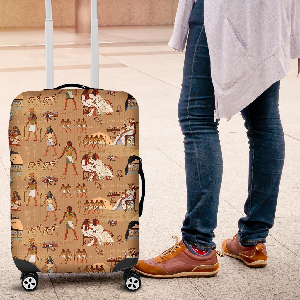 Egyptian Pattern Print Luggage Cover Protector-grizzshop