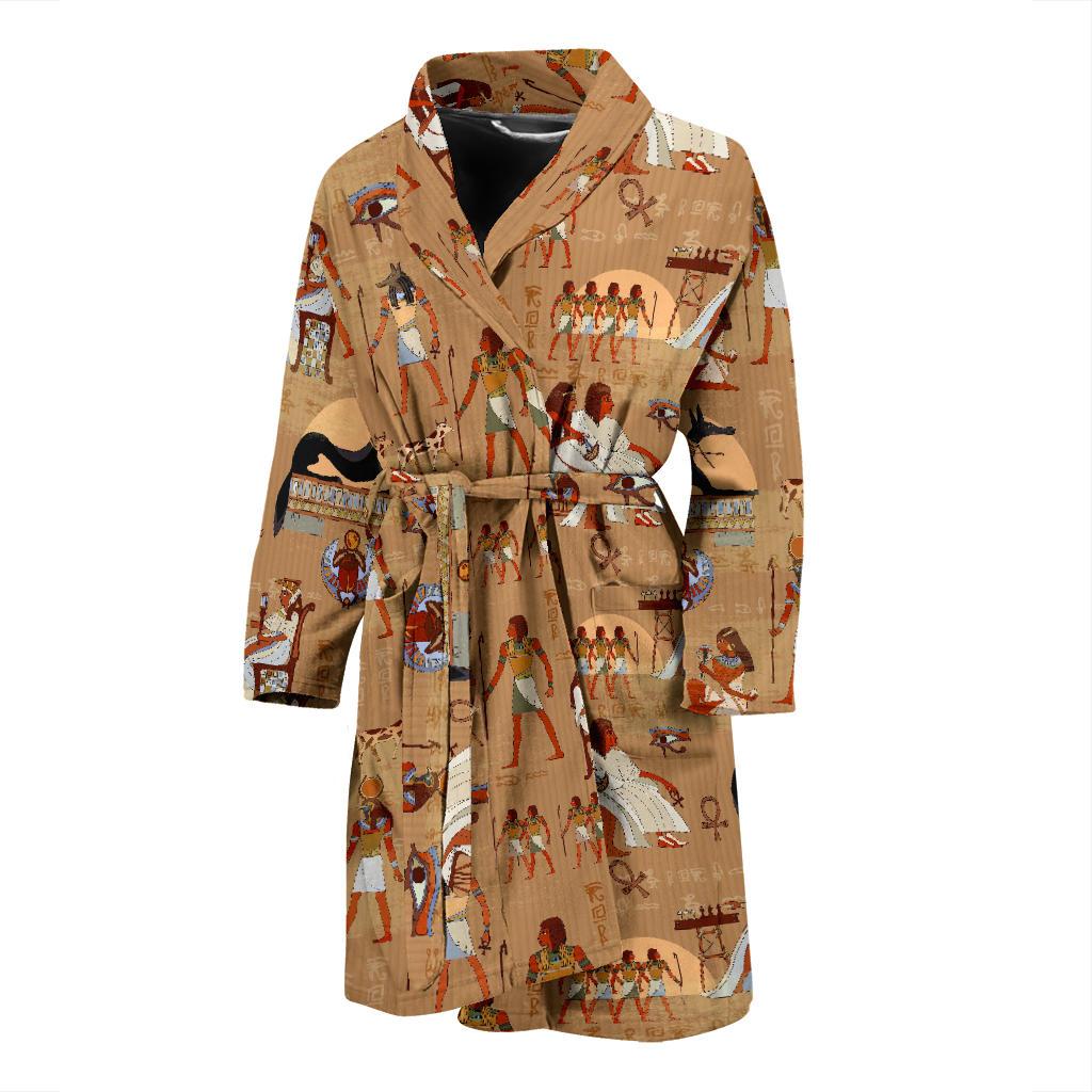 Egyptian Pattern Print Men Long Robe-grizzshop