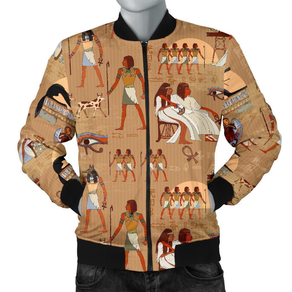 Egyptian Pattern Print Men's Bomber Jacket-grizzshop