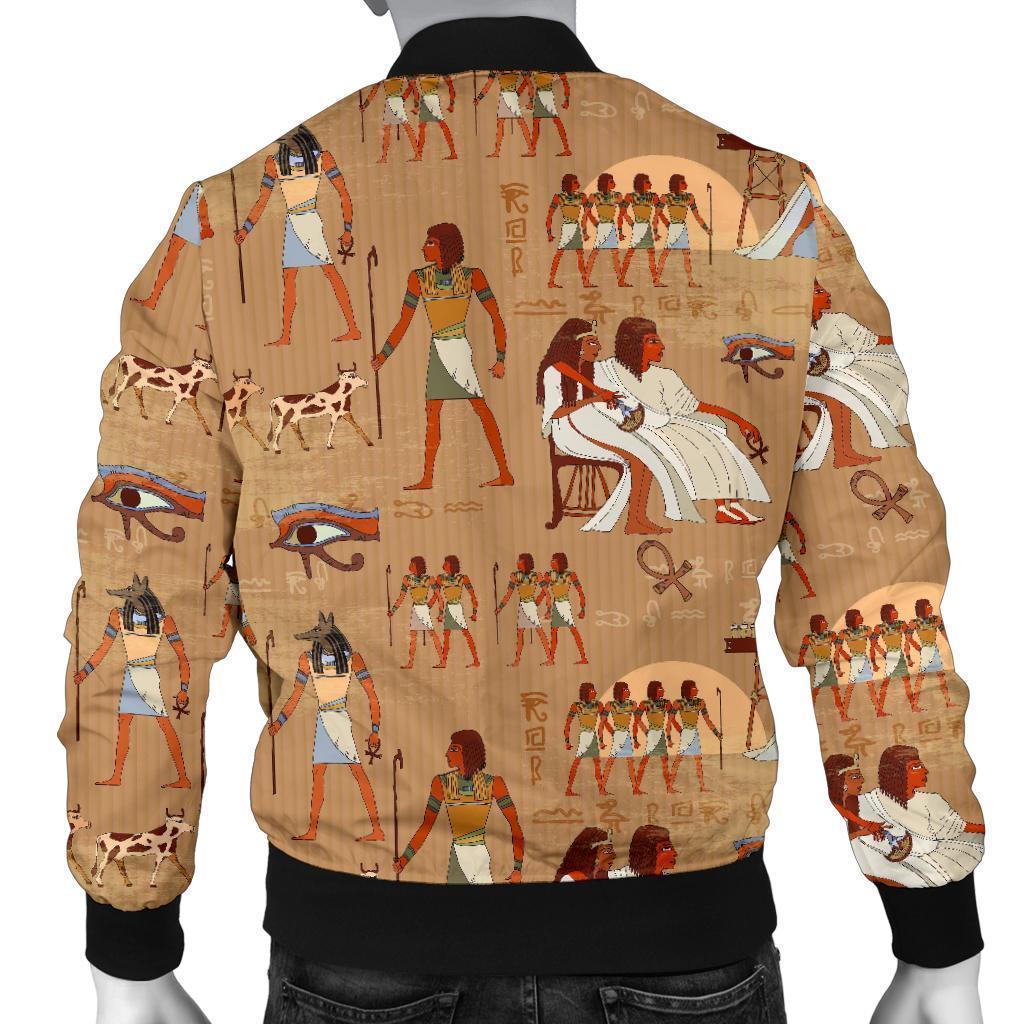 Egyptian Pattern Print Men's Bomber Jacket-grizzshop