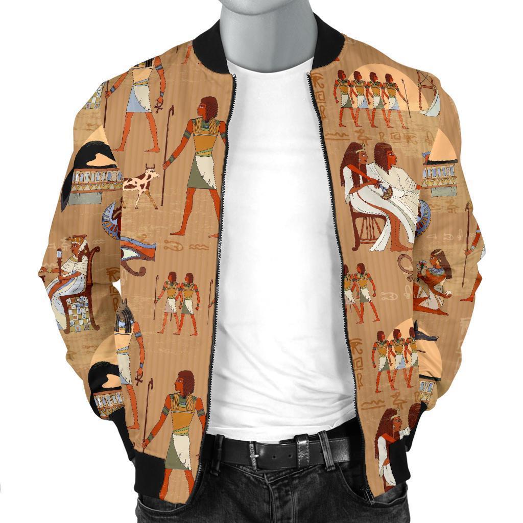 Egyptian Pattern Print Men's Bomber Jacket-grizzshop