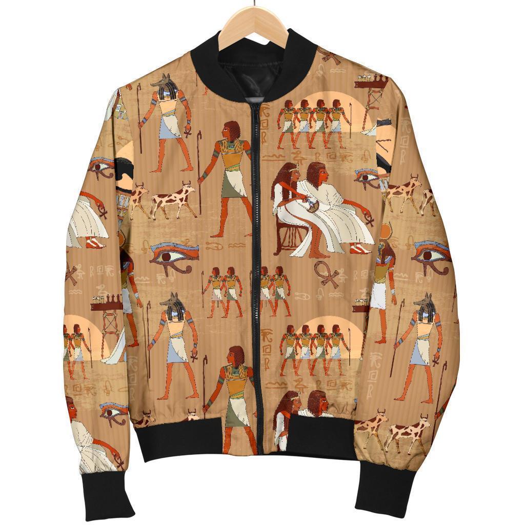 Egyptian Pattern Print Men's Bomber Jacket-grizzshop