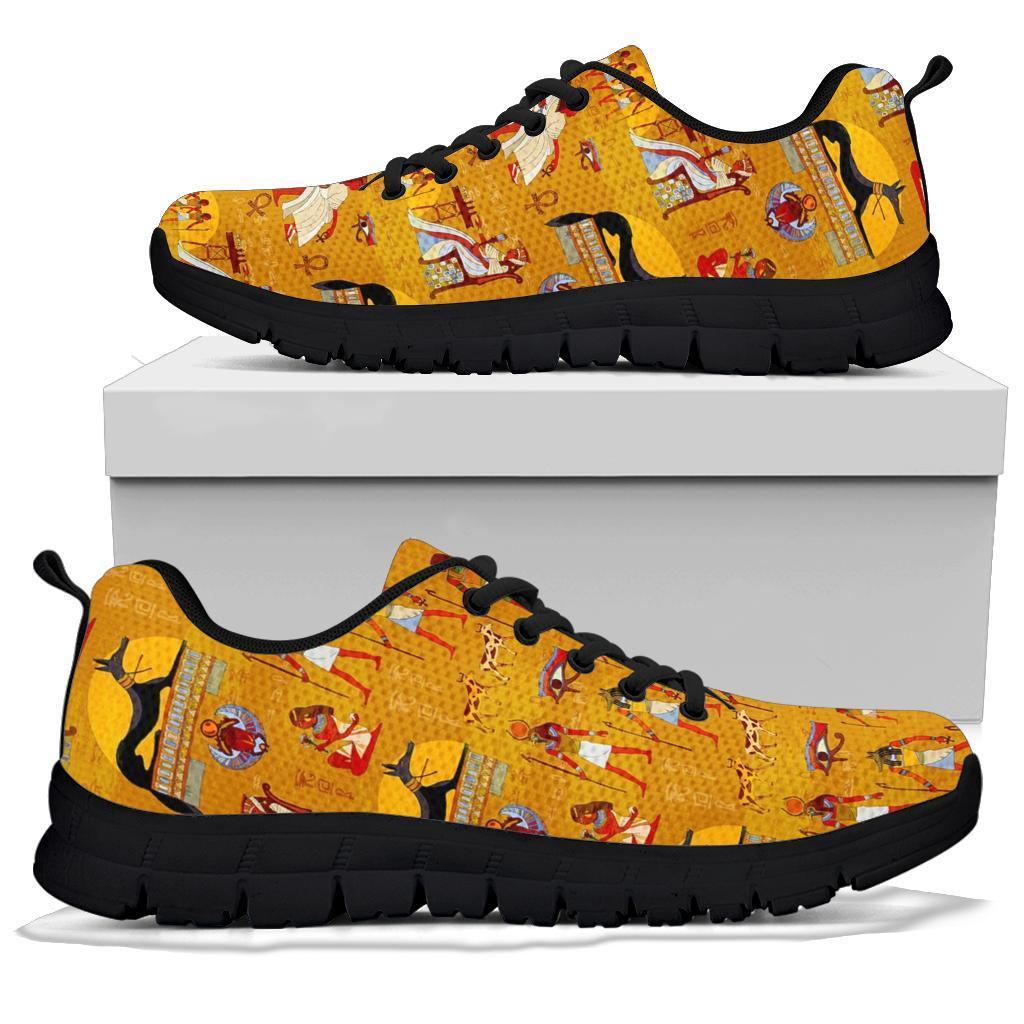 Egyptian Pattern Print Sneaker Shoes For Men Women-grizzshop