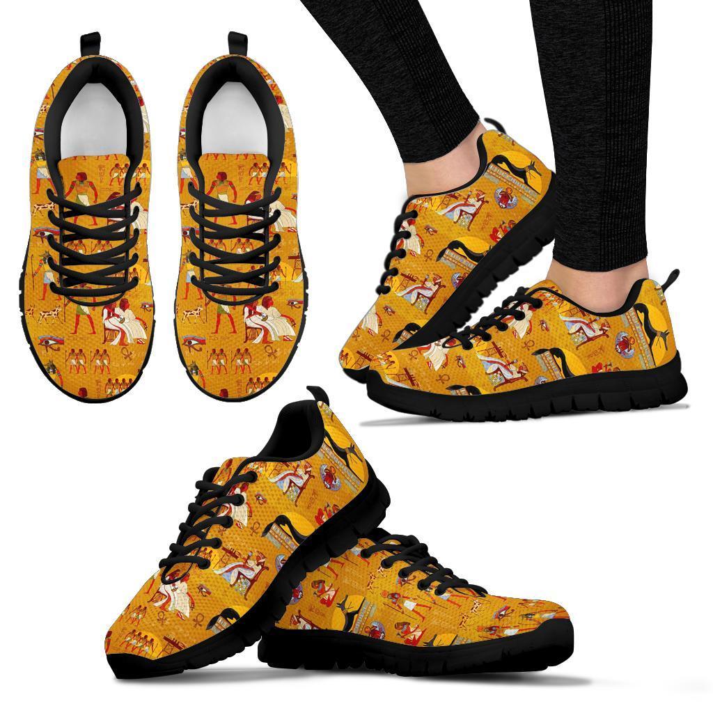 Egyptian Pattern Print Sneaker Shoes For Men Women-grizzshop