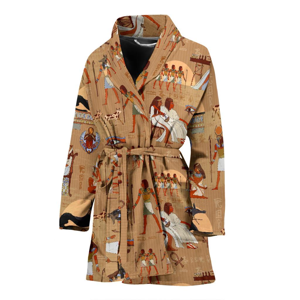 Egyptian Pattern Print Women Long Robe-grizzshop