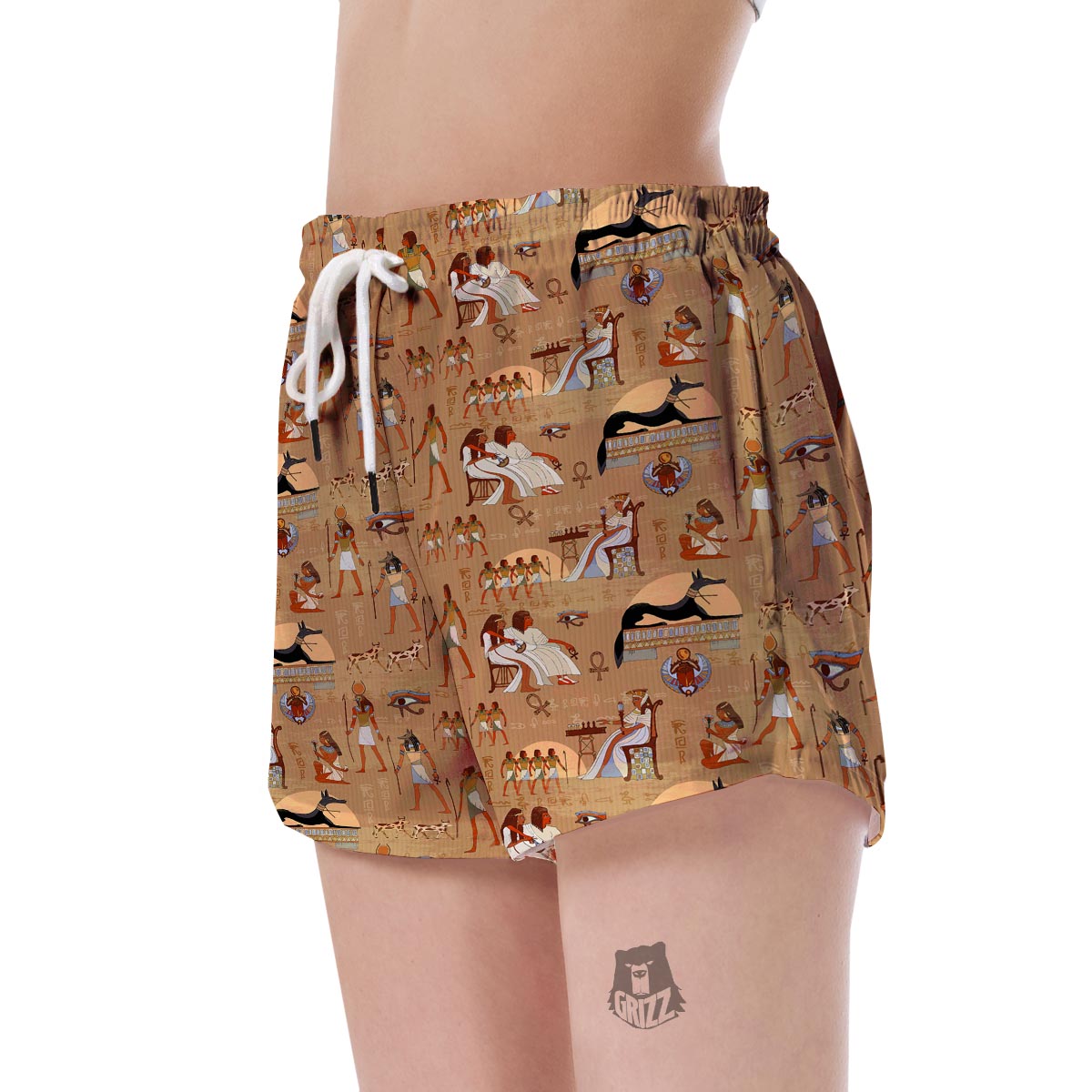 Egyptian Pattern Print Women's Shorts-grizzshop