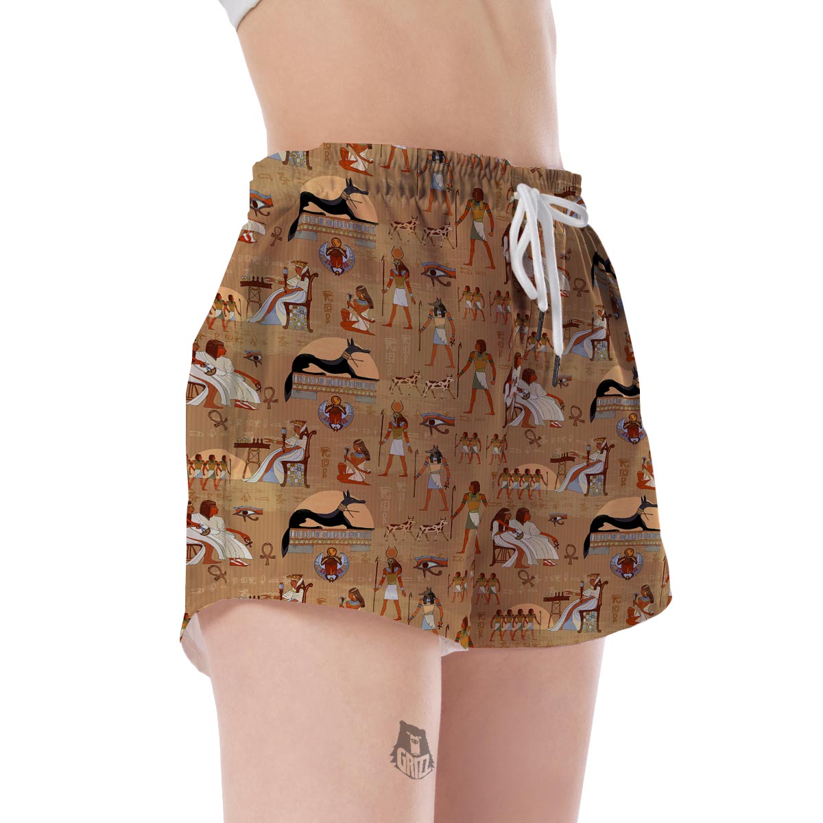 Egyptian Pattern Print Women's Shorts-grizzshop