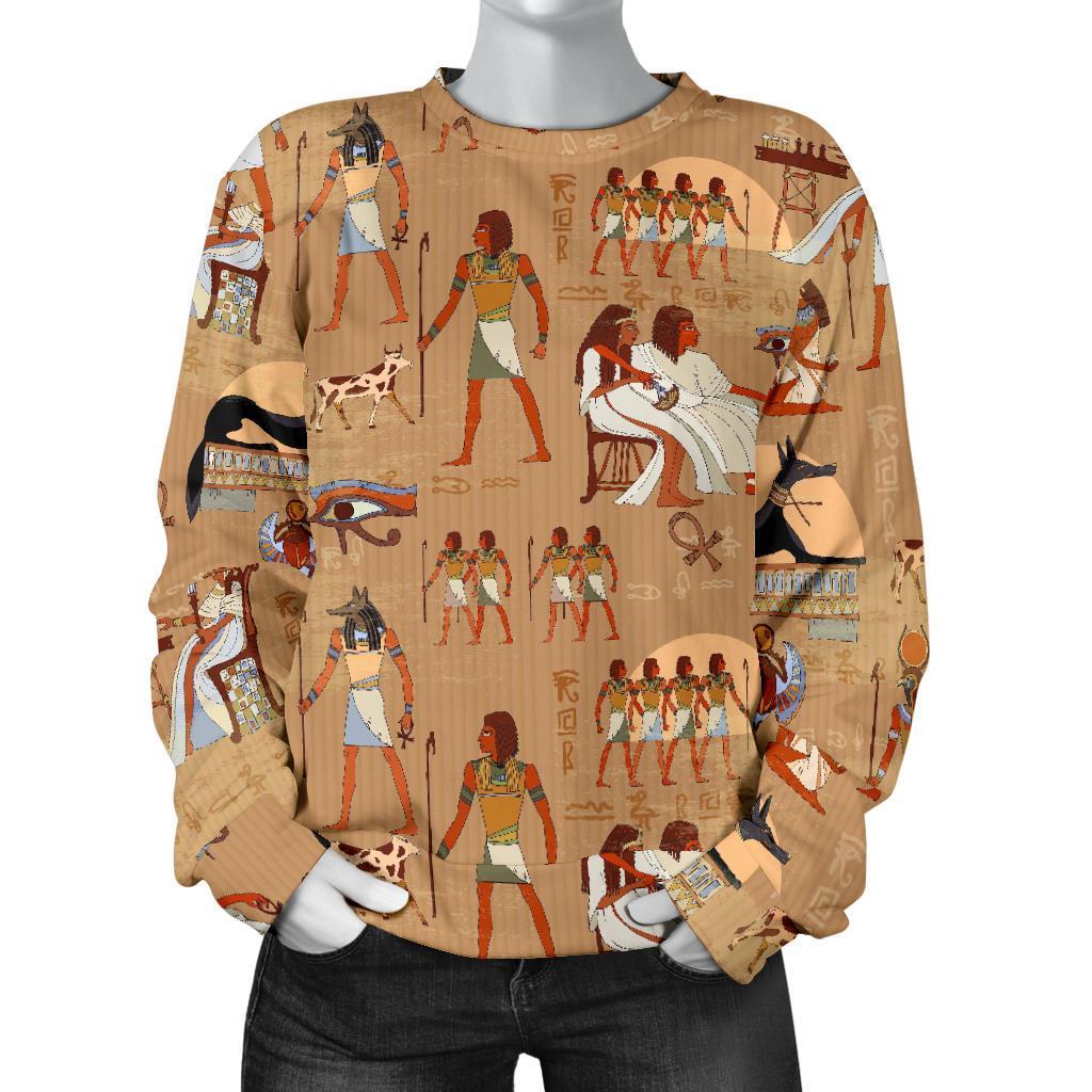 Egyptian Pattern Print Women's Sweatshirt-grizzshop