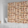 Egyptian Print Pattern Bathroom Shower Curtain-grizzshop