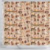 Egyptian Print Pattern Bathroom Shower Curtain-grizzshop