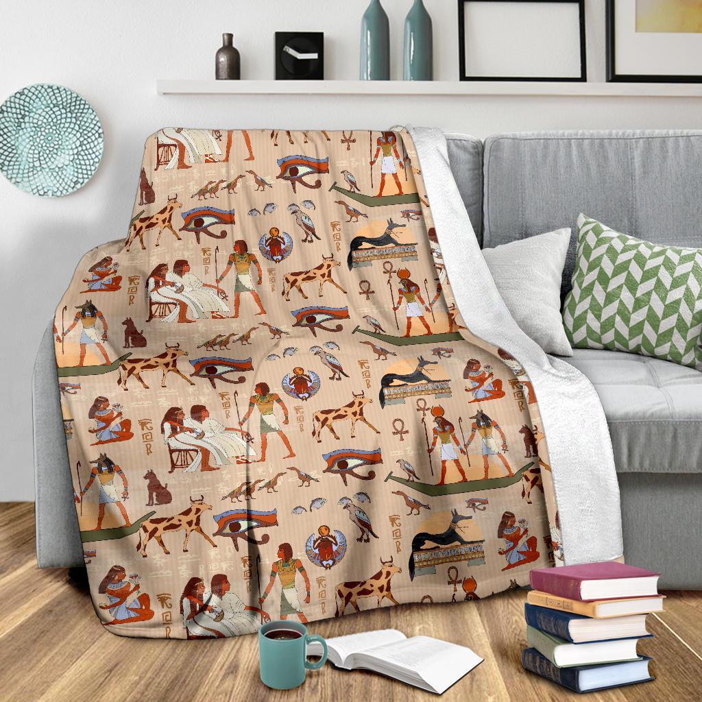 Egyptian Print Pattern Blanket-grizzshop