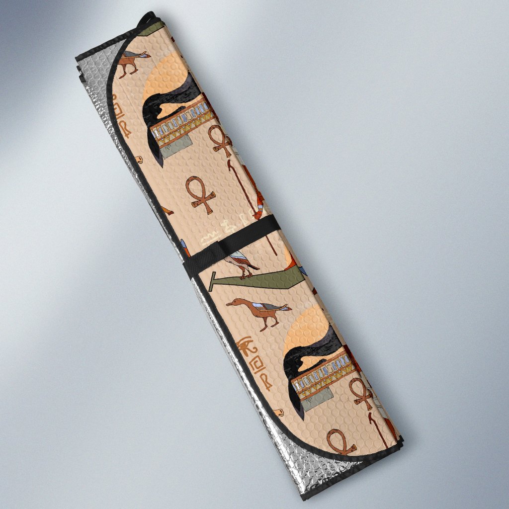 Egyptian Print Pattern Car Sun Shade-grizzshop
