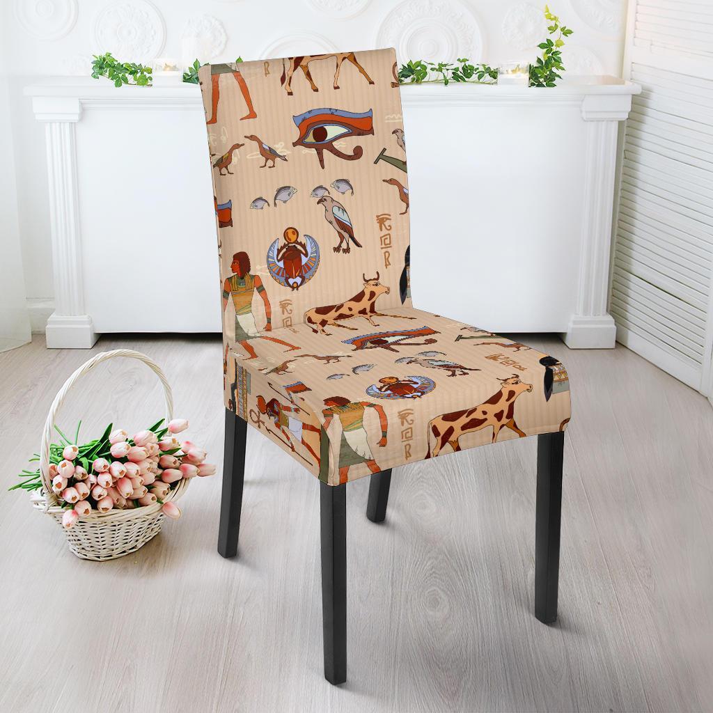 Egyptian Print Pattern Chair Cover-grizzshop