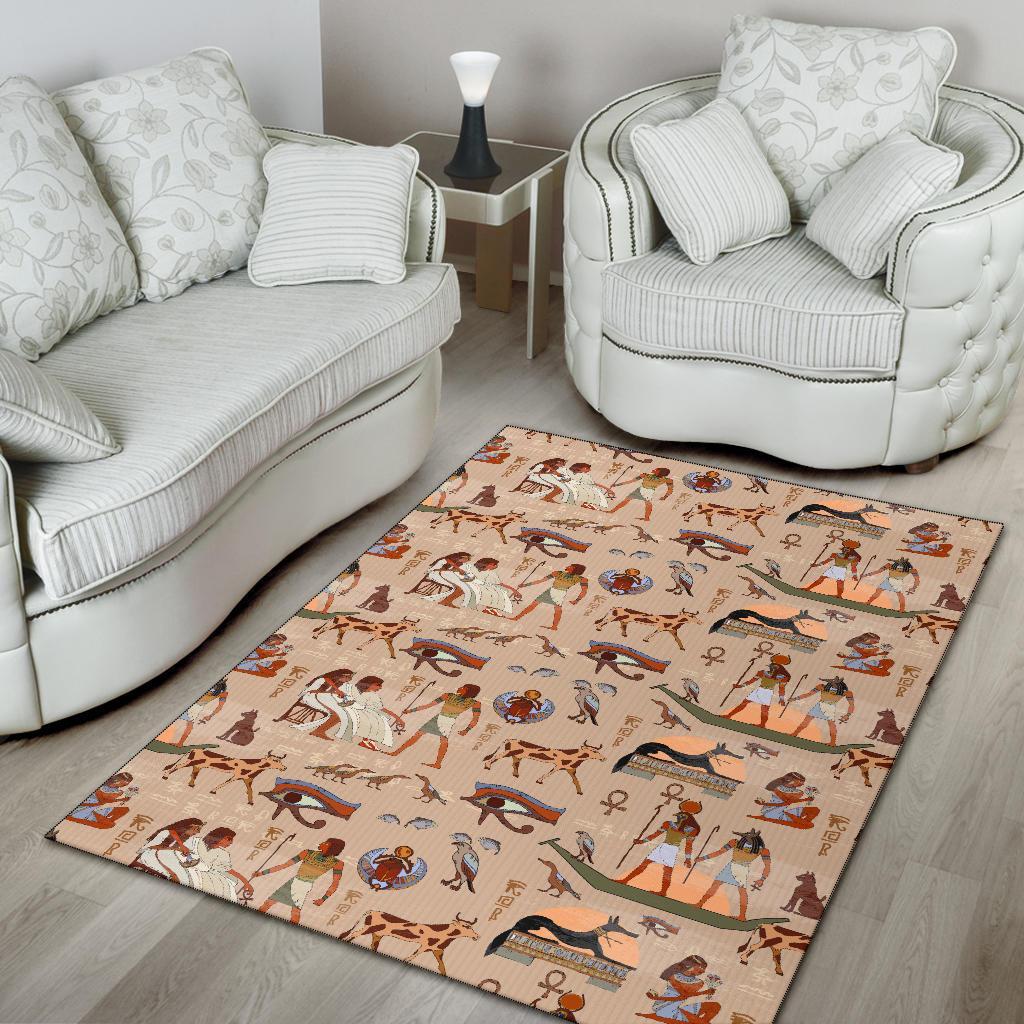 Egyptian Print Pattern Floor Mat-grizzshop