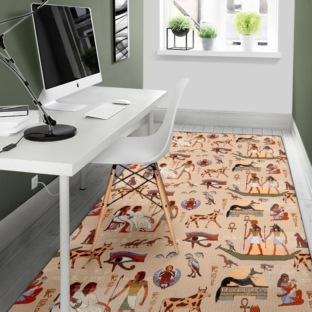 Egyptian Print Pattern Floor Mat-grizzshop