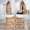 Egyptian Print Pattern Hooded Blanket-grizzshop