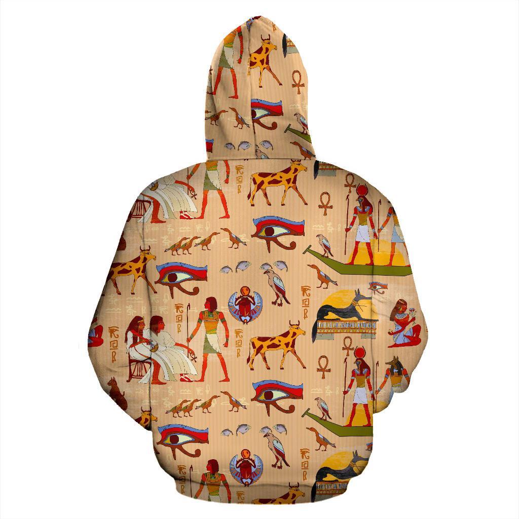 Egyptian Print Pattern Men Women Pullover Hoodie-grizzshop