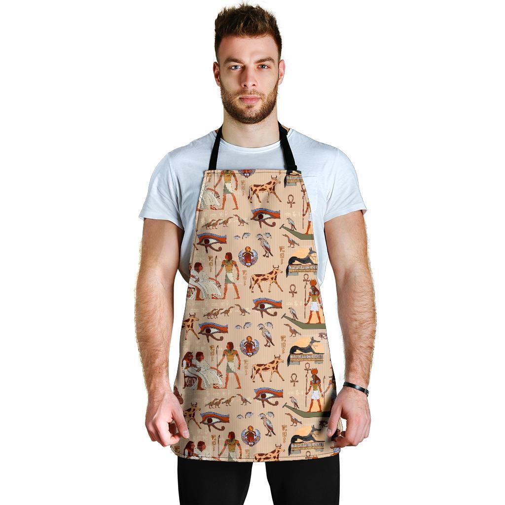 Egyptian Print Pattern Men's Apron-grizzshop