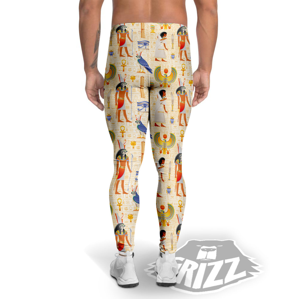 Egyptian Print Pattern Men's Leggings-grizzshop