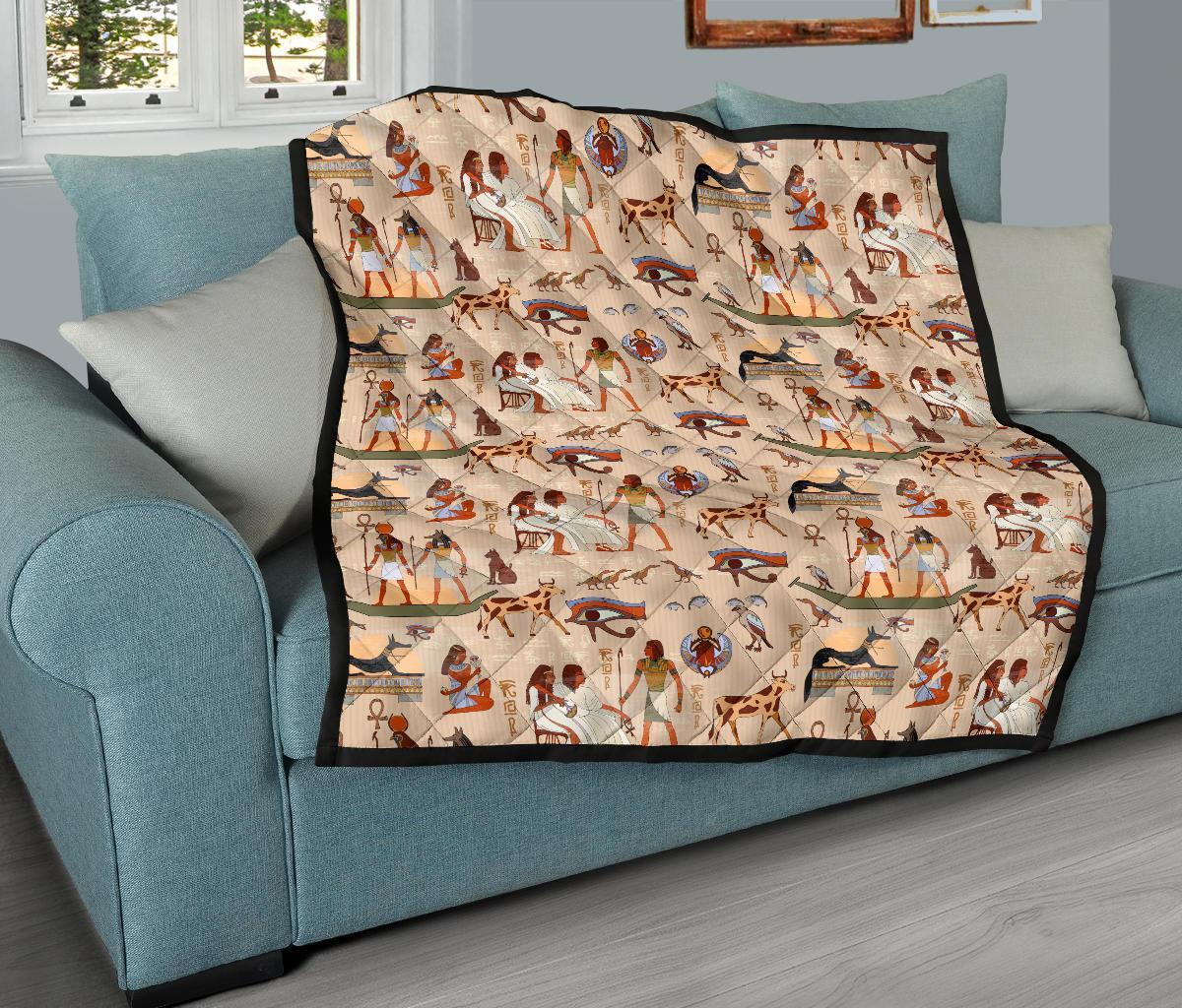 Egyptian Print Pattern Quilt-grizzshop