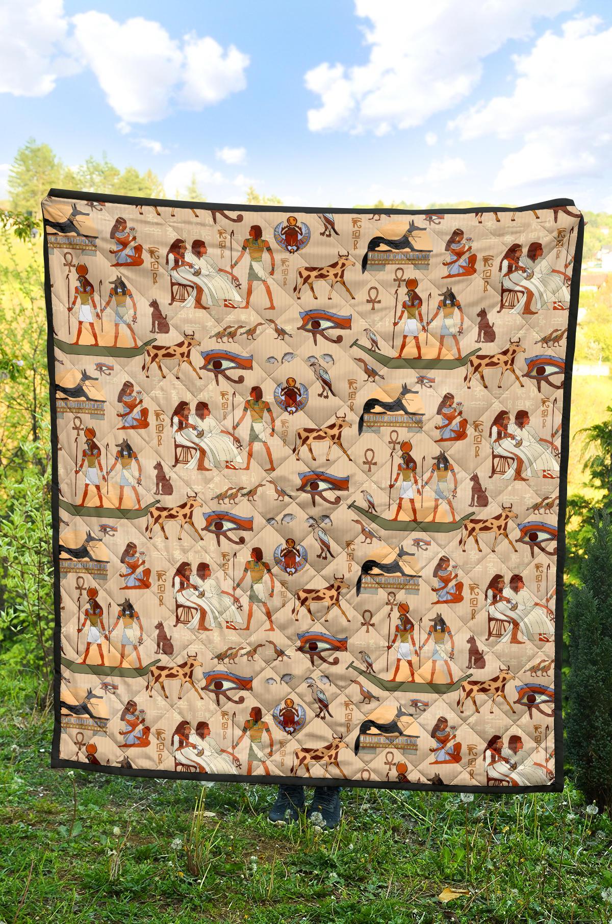 Egyptian Print Pattern Quilt-grizzshop