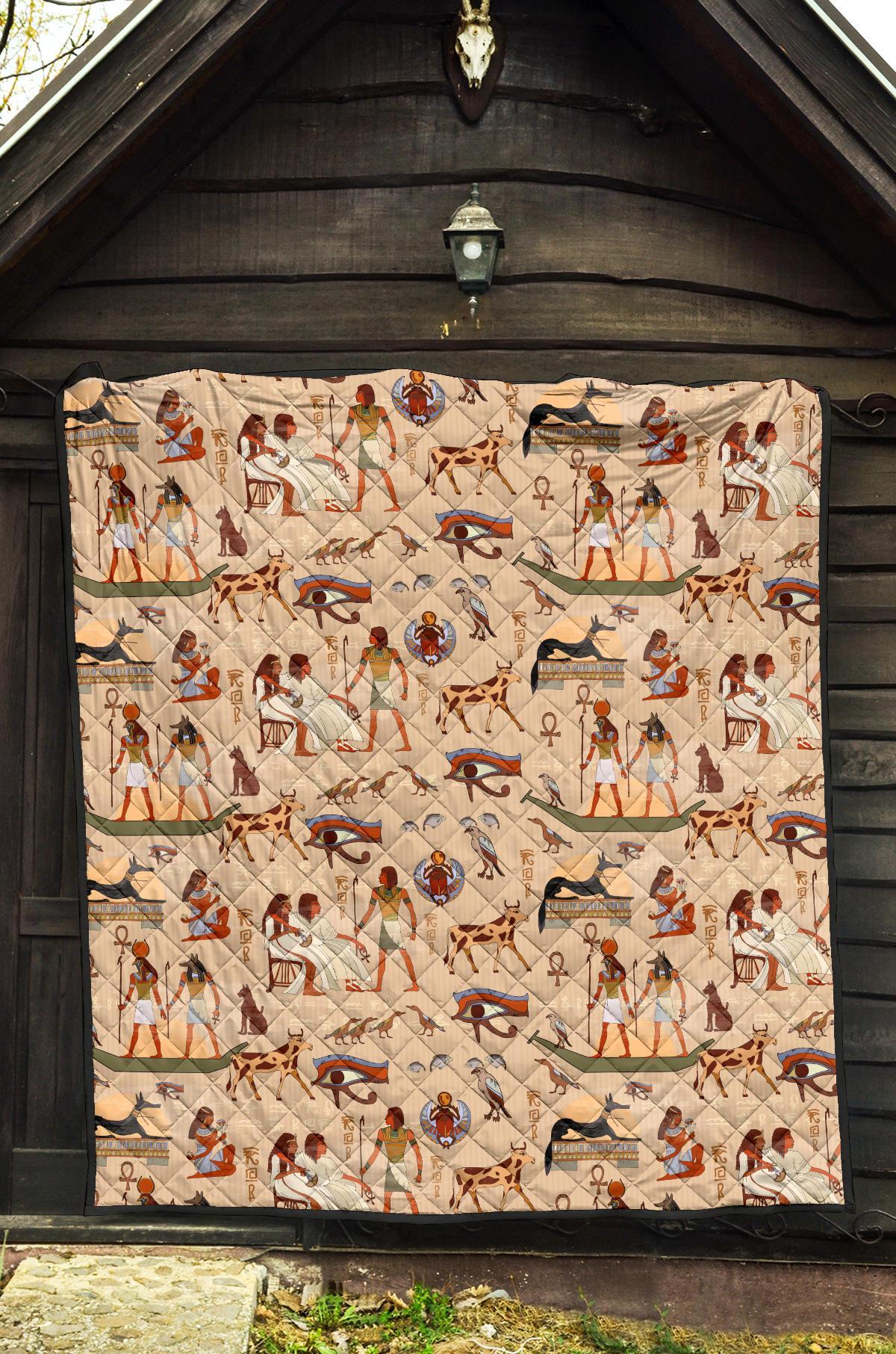 Egyptian Print Pattern Quilt-grizzshop