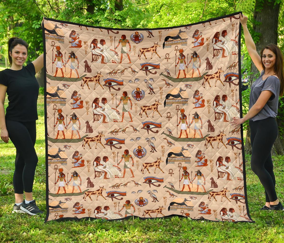 Egyptian Print Pattern Quilt-grizzshop