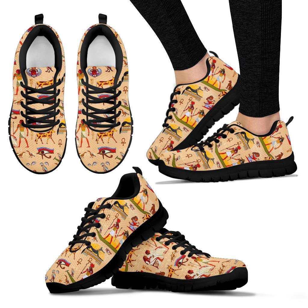 Egyptian Print Pattern Sneaker Shoes For Men Women-grizzshop