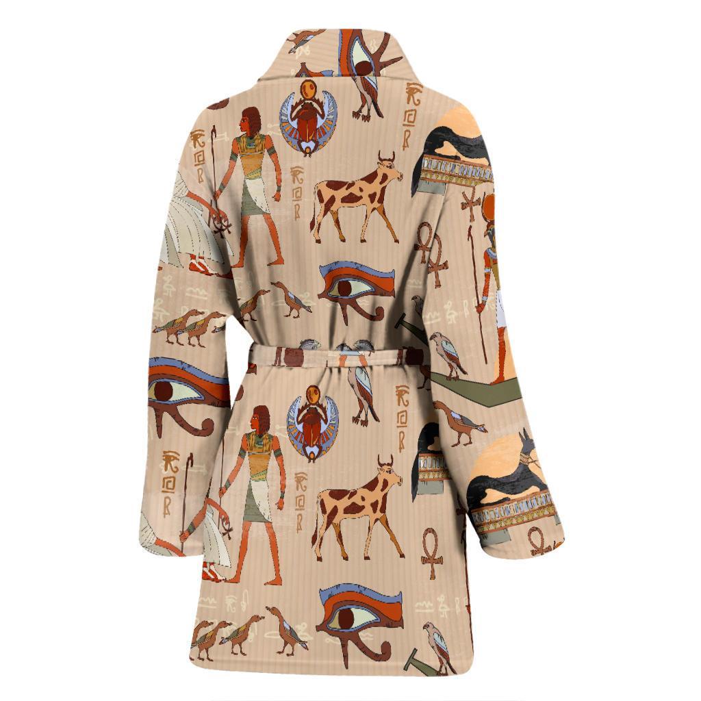 Egyptian Print Pattern Women Long Robe-grizzshop