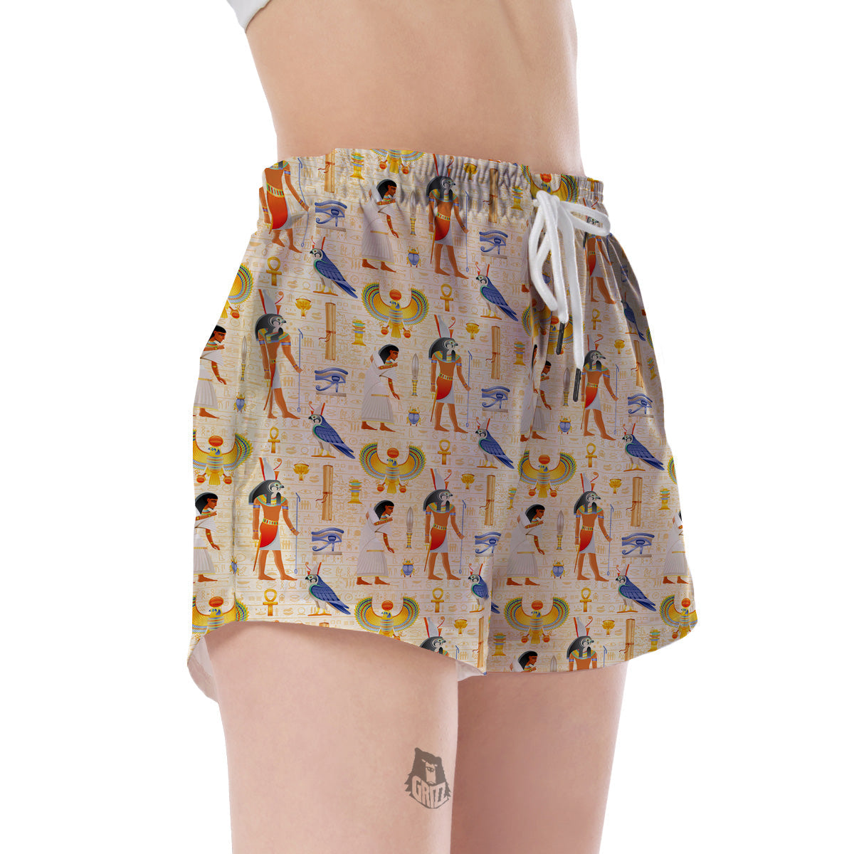 Egyptian Print Pattern Women's Shorts-grizzshop