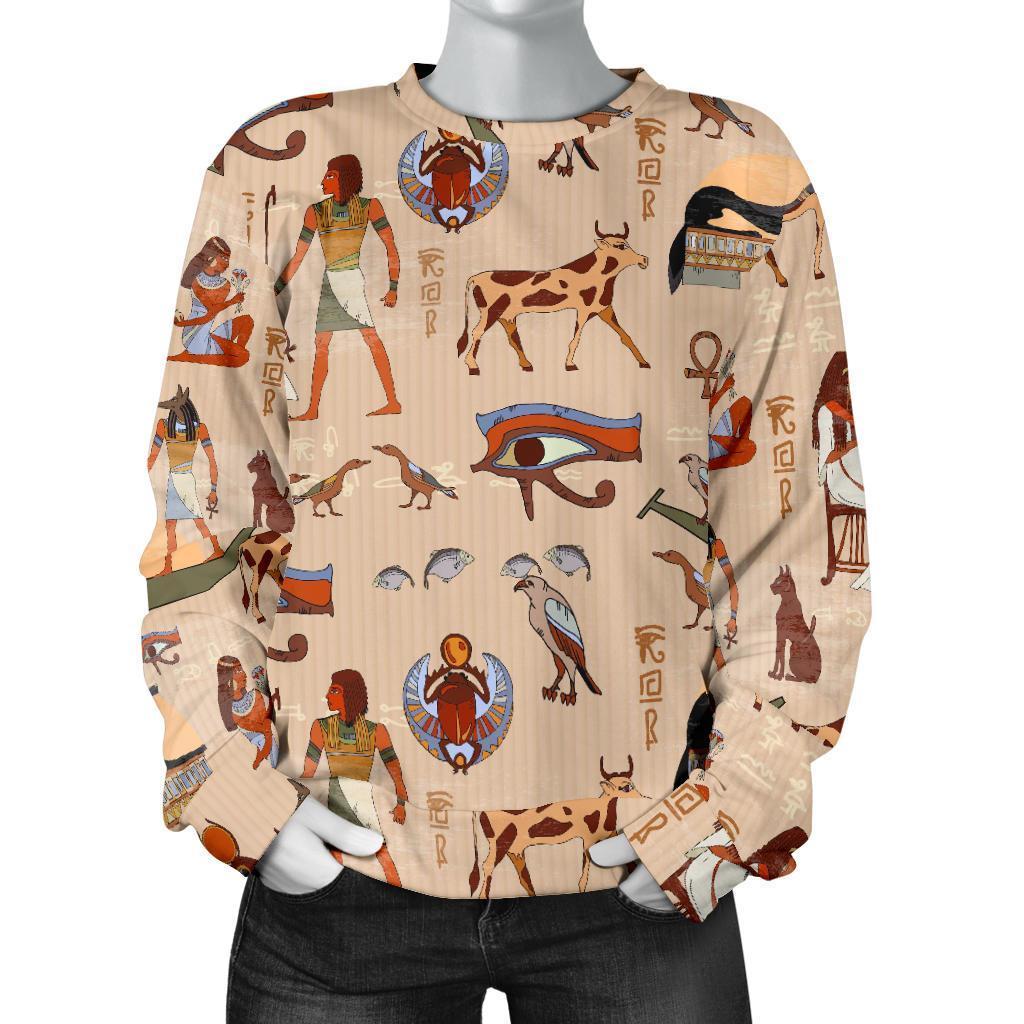 Egyptian Print Pattern Women's Sweatshirt-grizzshop