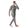 Egyptian White And Black Print Pattern Men's Pajamas-grizzshop