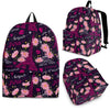 Eiffel Tower Floral Pattern Print Backpack-grizzshop