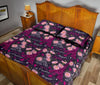 Eiffel Tower Floral Pattern Print Bed Set Quilt-grizzshop