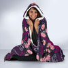 Eiffel Tower Floral Pattern Print Hooded Blanket-grizzshop