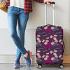 Eiffel Tower Floral Pattern Print Luggage Cover Protector-grizzshop