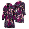 Eiffel Tower Floral Pattern Print Men Long Robe-grizzshop