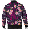 Eiffel Tower Floral Pattern Print Men's Bomber Jacket-grizzshop