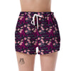 Eiffel Tower Floral Pattern Print Women's Shorts-grizzshop