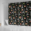 Eiffel Tower Floral Print Pattern Bathroom Shower Curtain-grizzshop